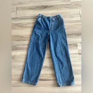 The Fifth Label 6 Criss Cross Waist Wide Leg High Rise Button Fly Jeans